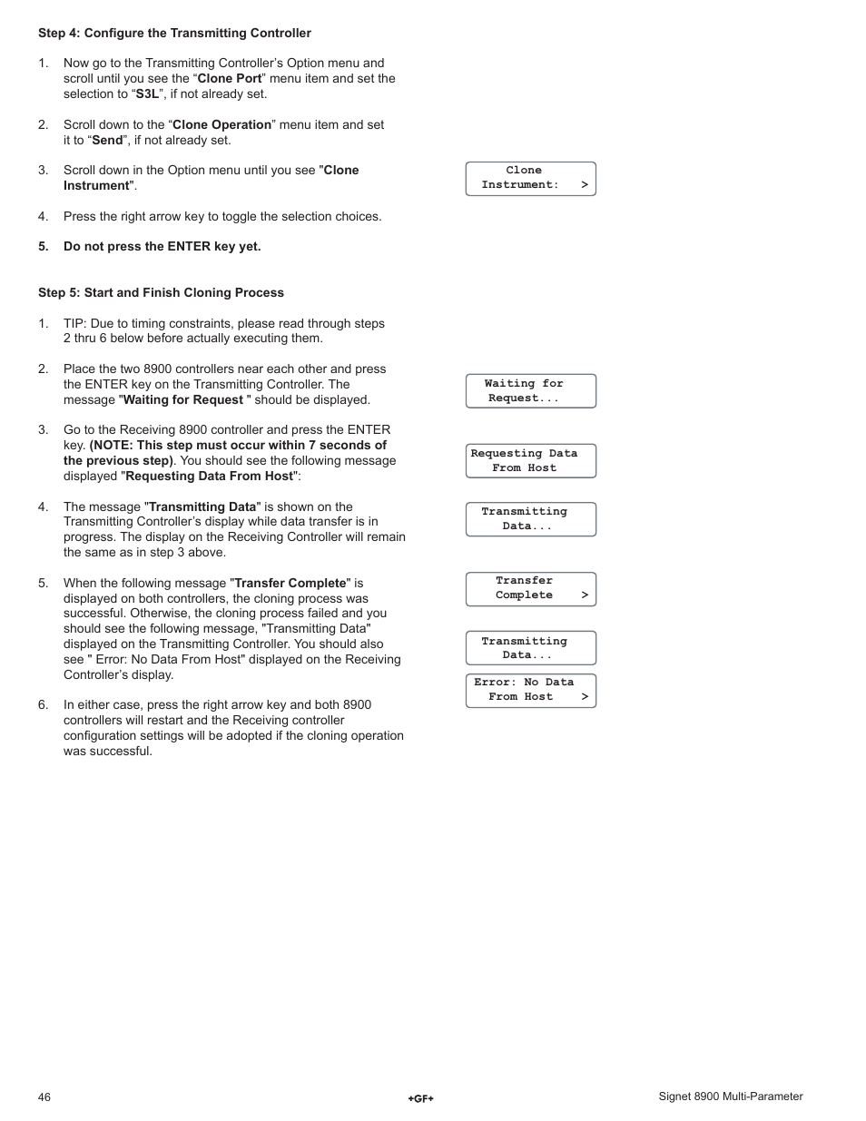 GF Signet 8900 Multi-Parameter Controller User Manual | Page 46 / 52