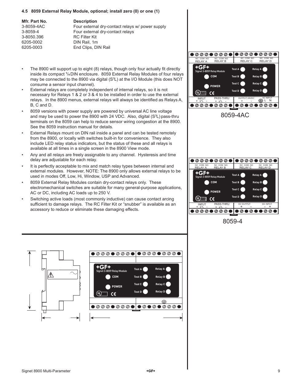 GF Signet 8900 Multi-Parameter Controller User Manual | Page 9 / 52