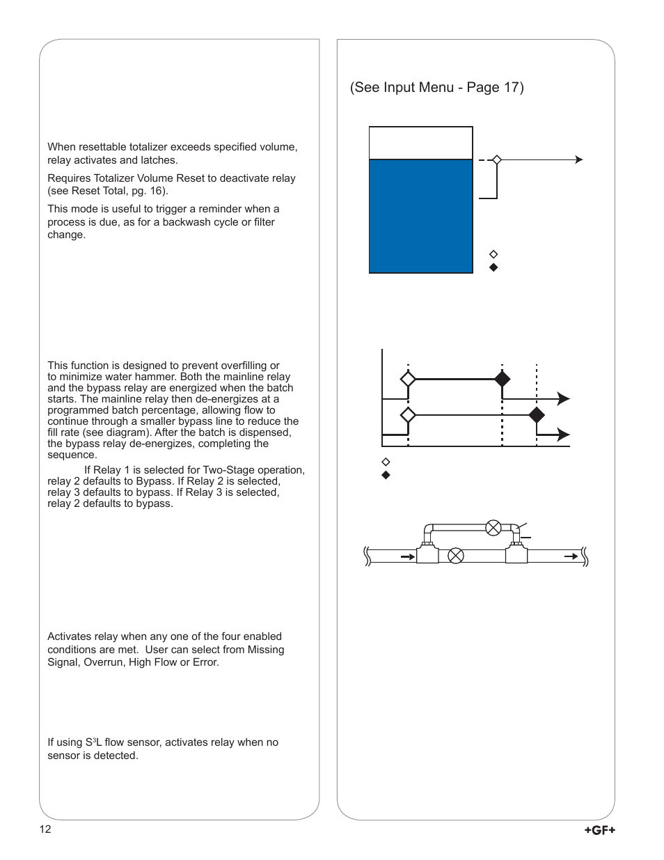 Advanced mode, Relay mode settings - continued, See input menu - page 17) | GF Signet 9900-1BC Batch Controller System User Manual | Page 12 / 28