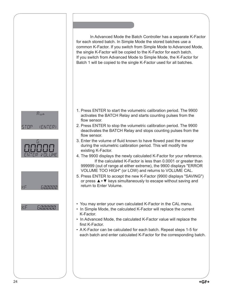 Calibration | GF Signet 9900-1BC Batch Controller System User Manual | Page 24 / 28
