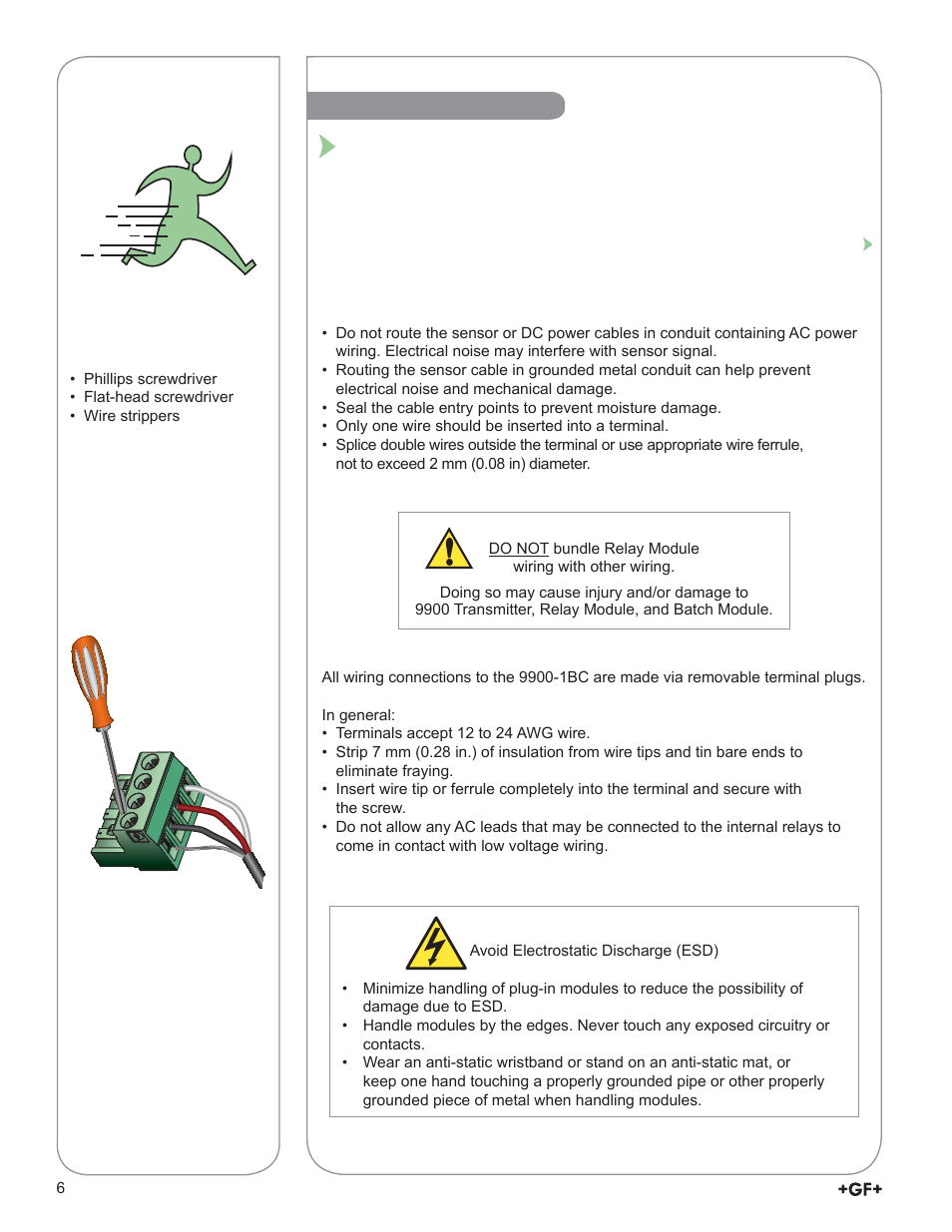 Wiring | GF Signet 9900-1BC Batch Controller System User Manual | Page 6 / 28