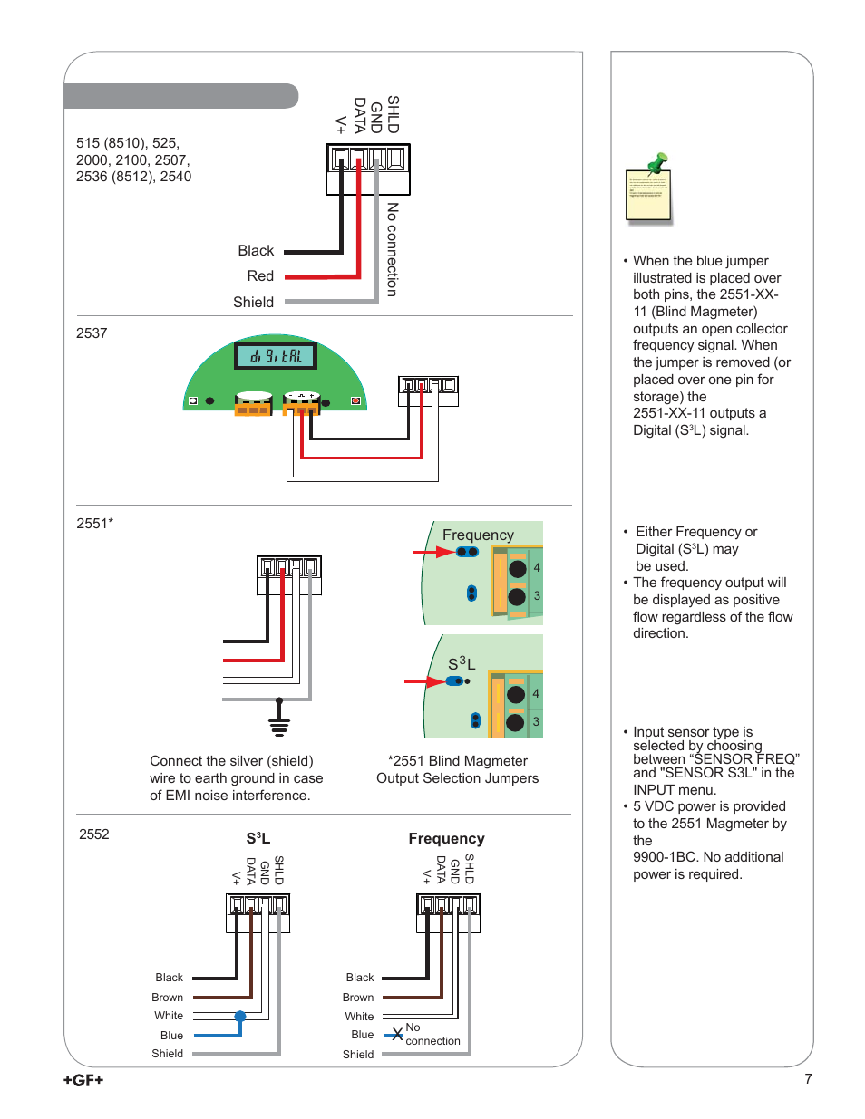 Sensor wiring | GF Signet 9900-1BC Batch Controller System User Manual | Page 7 / 28