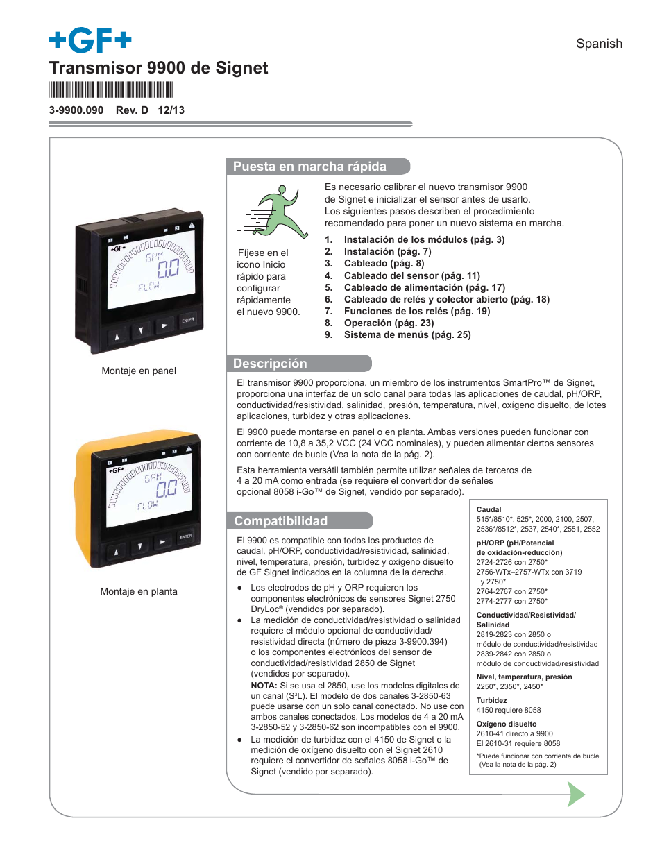 GF Signet 9900 Transmitter User Manual | 64 pages