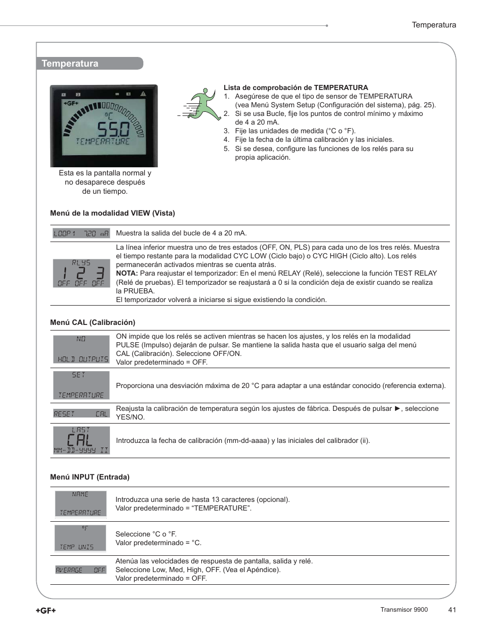 Temperatura | GF Signet 9900 Transmitter User Manual | Page 41 / 64