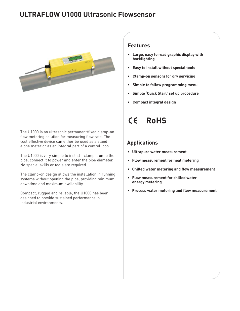 GF Signet ULTRAFLOW U1000 User Manual | 4 pages