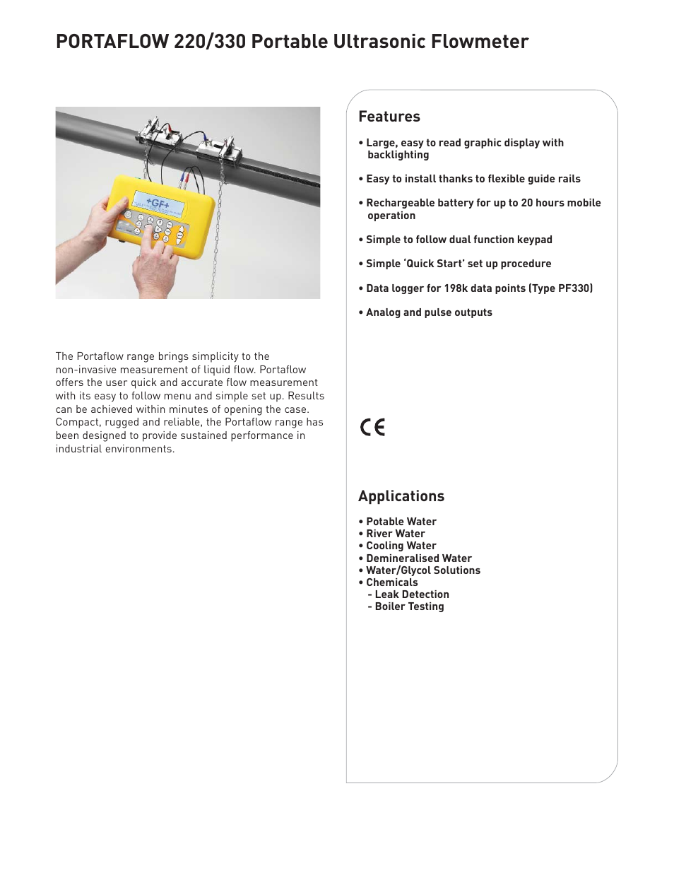GF Signet PORTAFLOW 220_330 User Manual | 4 pages