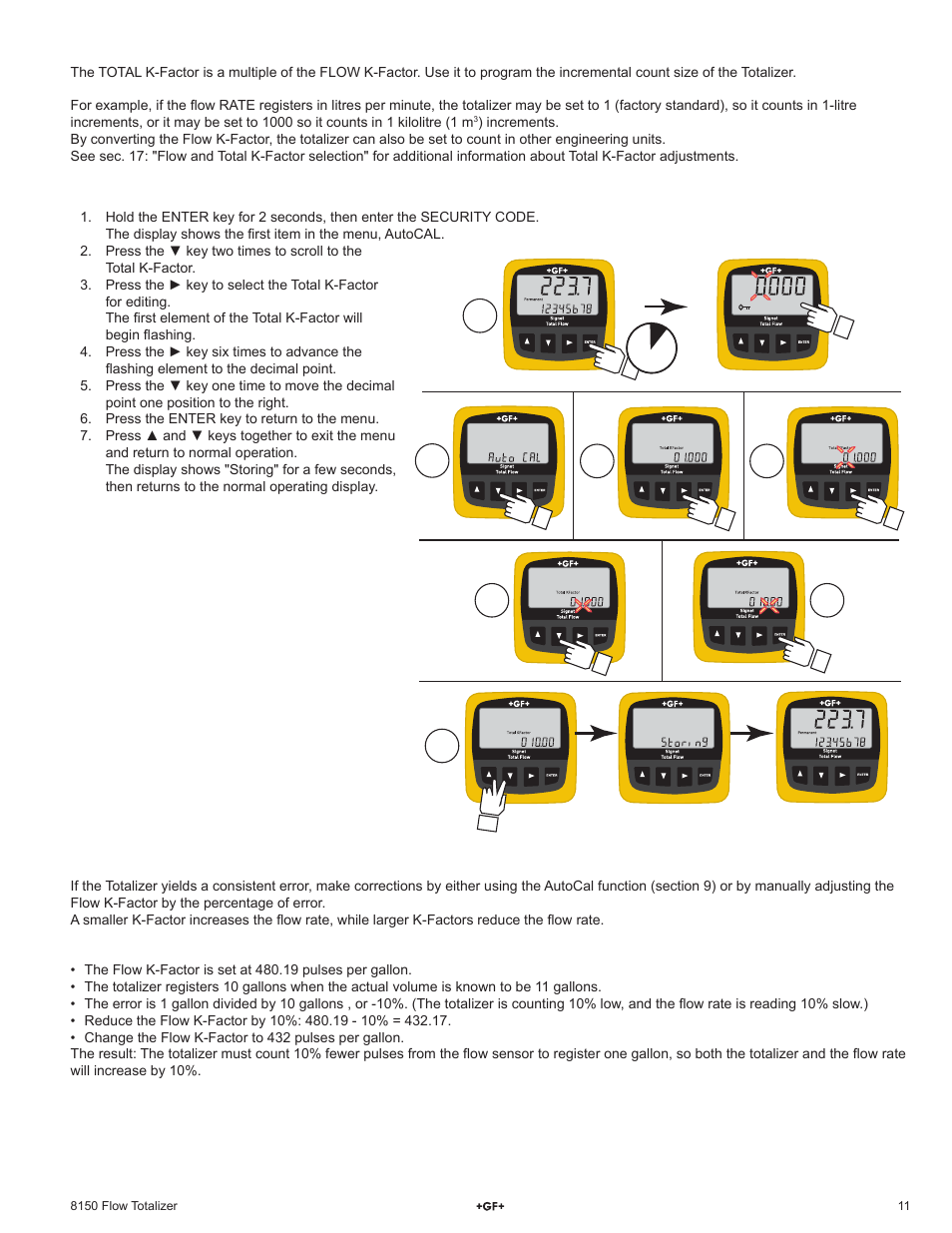 GF Signet 8150 Battery-Powered Flow Totalizer User Manual | Page 11 / 20