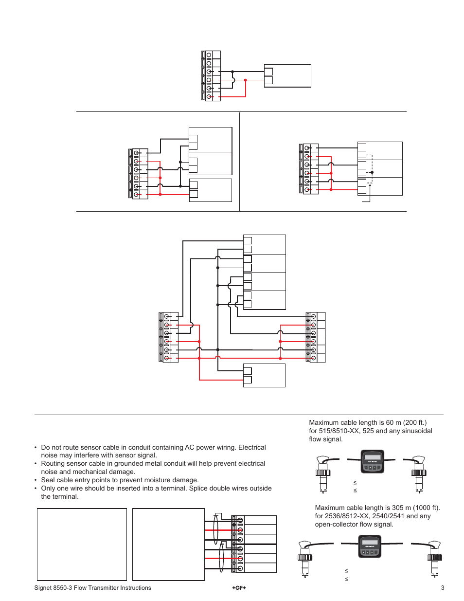 1 system power/loop connections, Enter a b a, Enter | GF Signet 8550 ProcessPro Flow Transmitter User Manual | Page 3 / 8