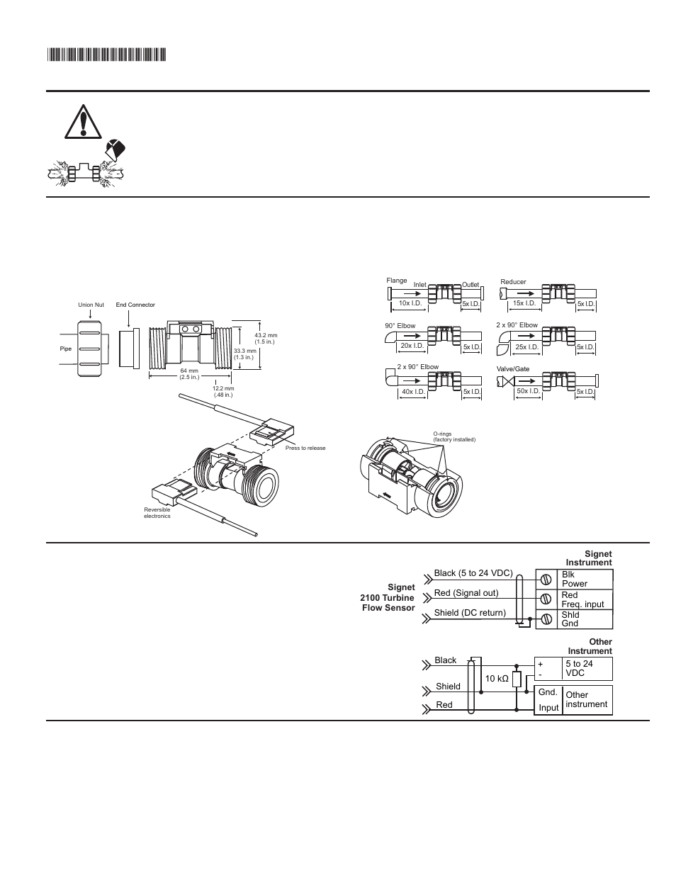 GF Signet 2100 Turbine Flow Sensor User Manual | 2 pages