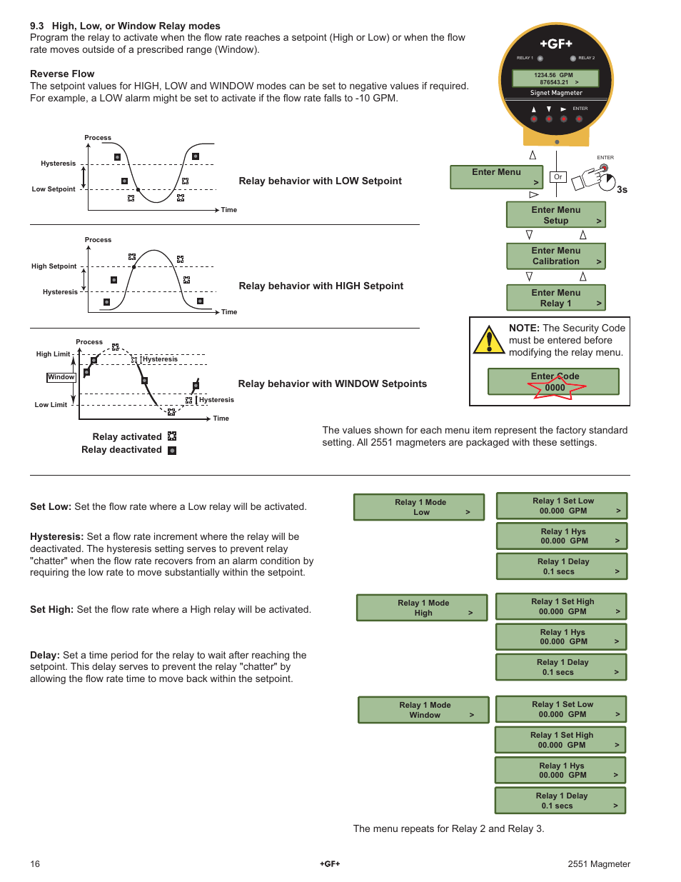 GF Signet 2551 Magmeter Flow Sensor - Display User Manual | Page 16 / 20