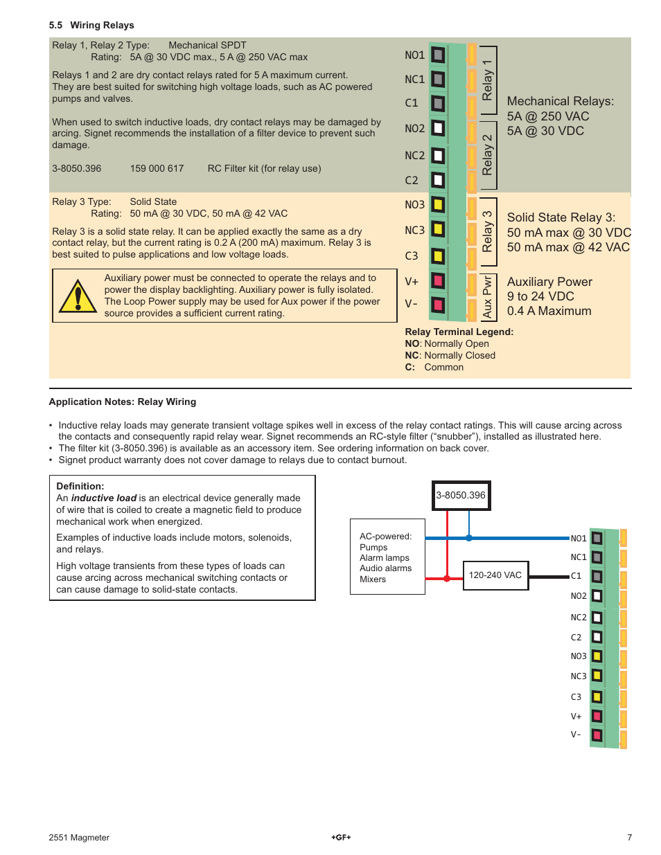 GF Signet 2551 Magmeter Flow Sensor - Display User Manual | Page 7 / 20