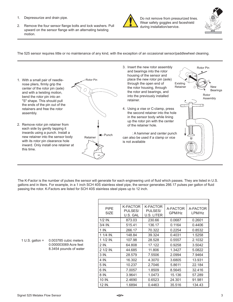 GF Signet 525 Metalex Flow Sensor User Manual | Page 3 / 4