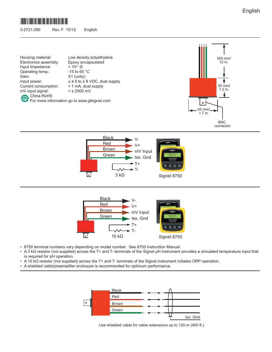 GF Signet 2721 Preamplifier User Manual | 2 pages