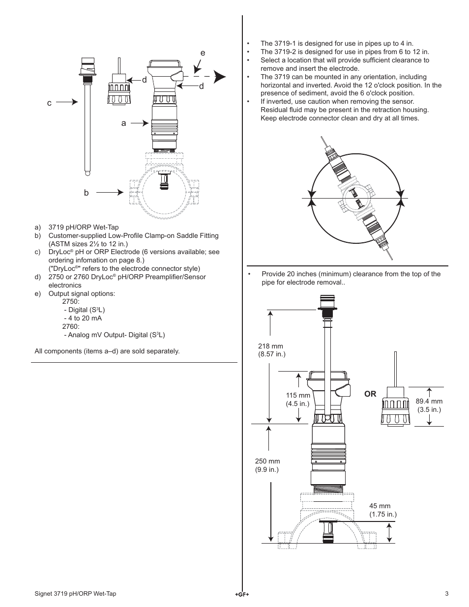 GF Signet 3719 pH_ORP Wet-Tap User Manual | Page 3 / 8