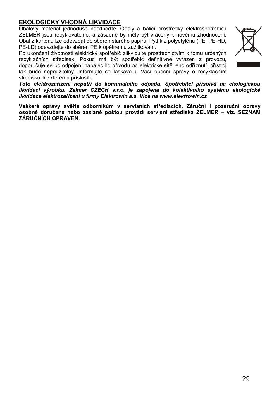 ZELMER 819 User Manual | Page 29 / 84