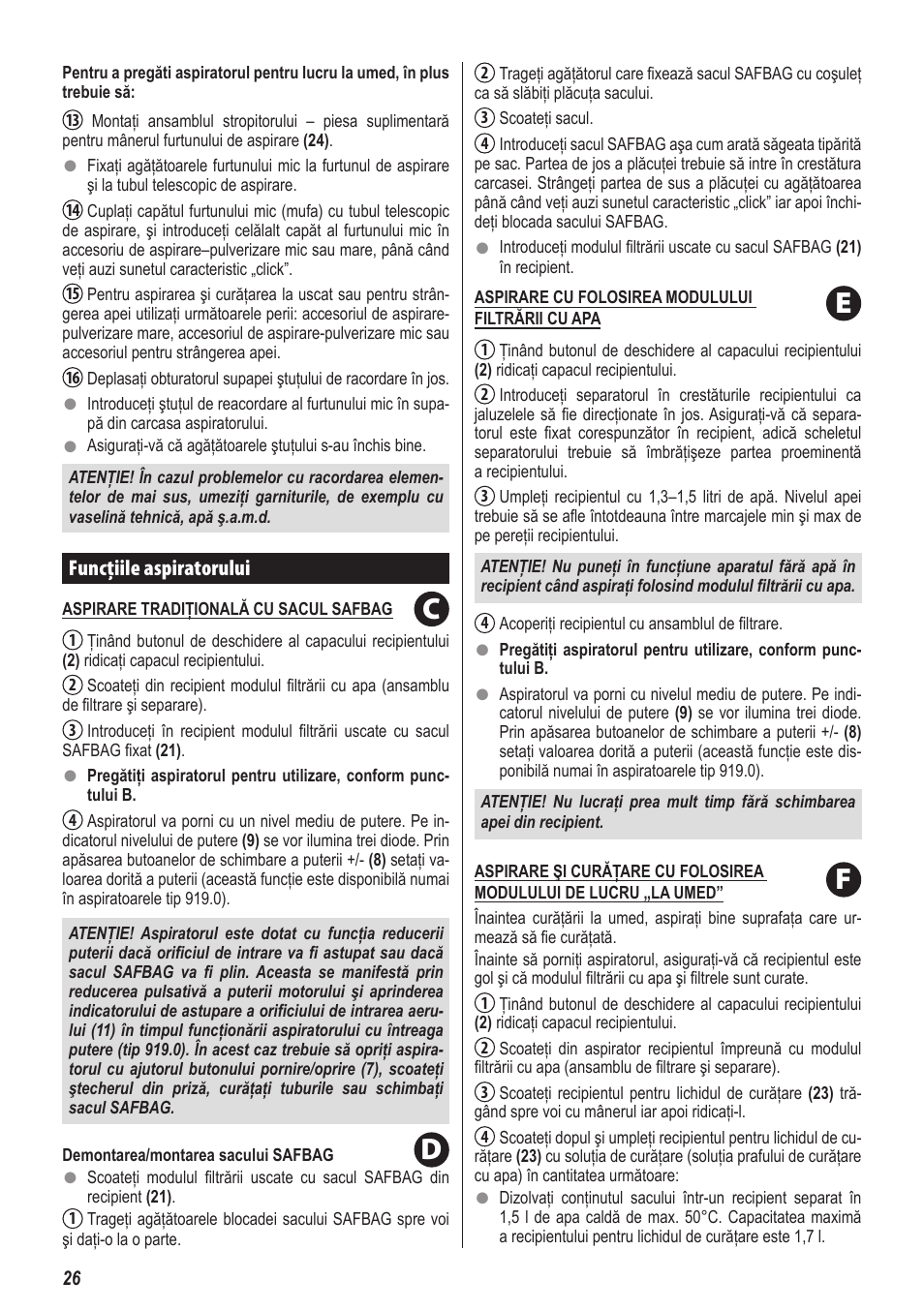 Cf e d | ZELMER 919 User Manual | Page 22 / 64