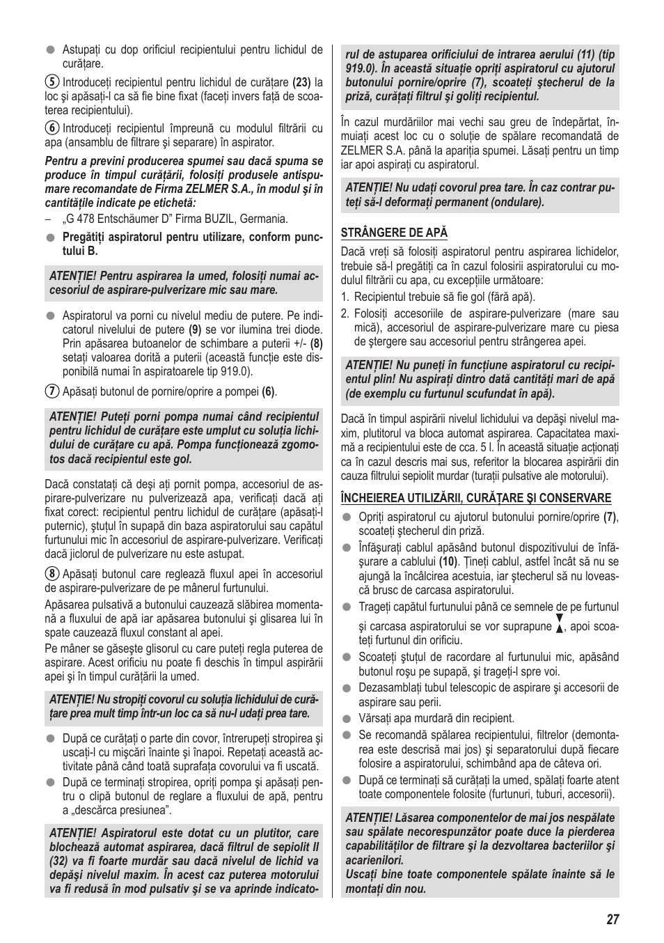 ZELMER 919 User Manual | Page 23 / 64