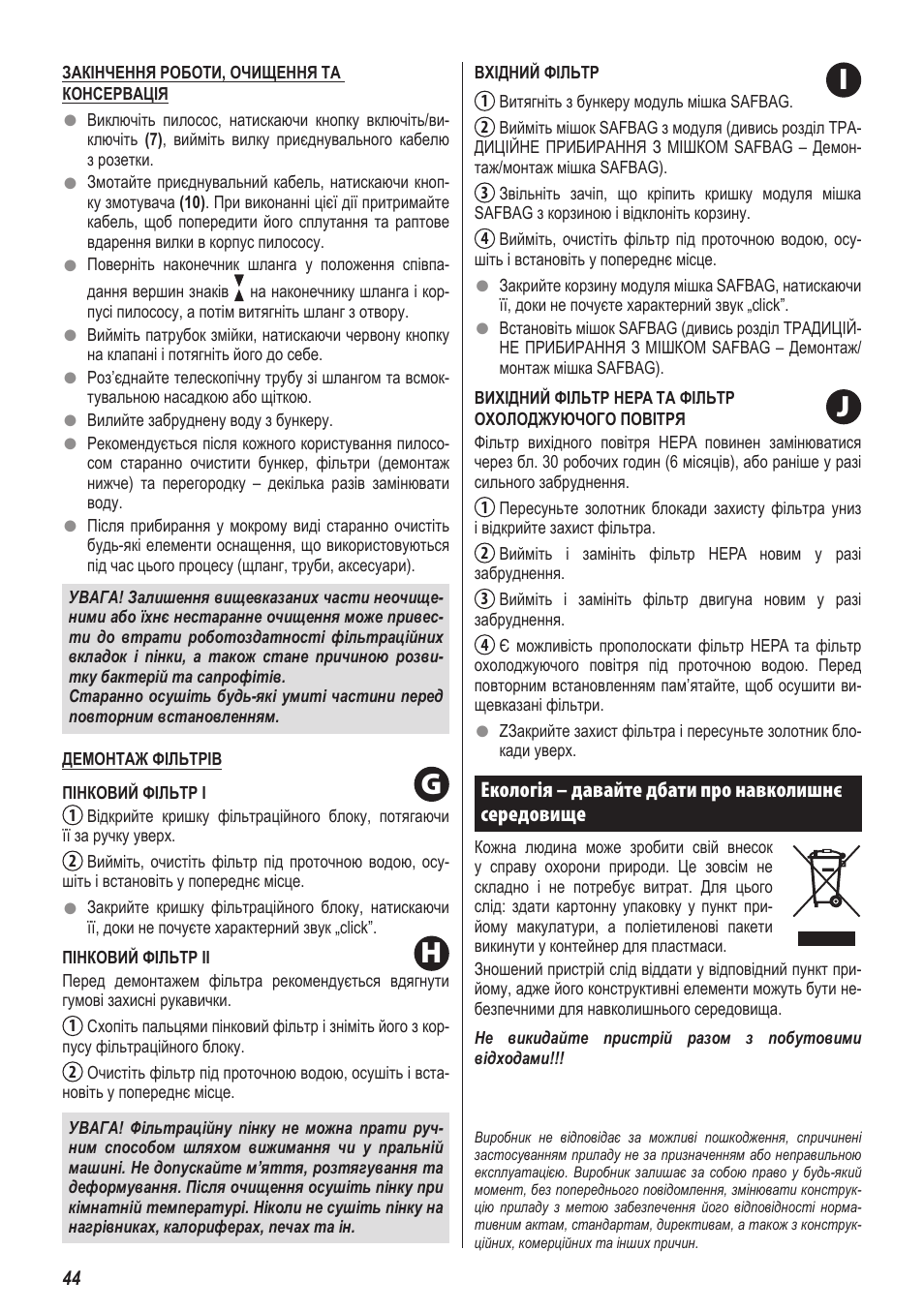 Hi j g | ZELMER 919 User Manual | Page 40 / 64
