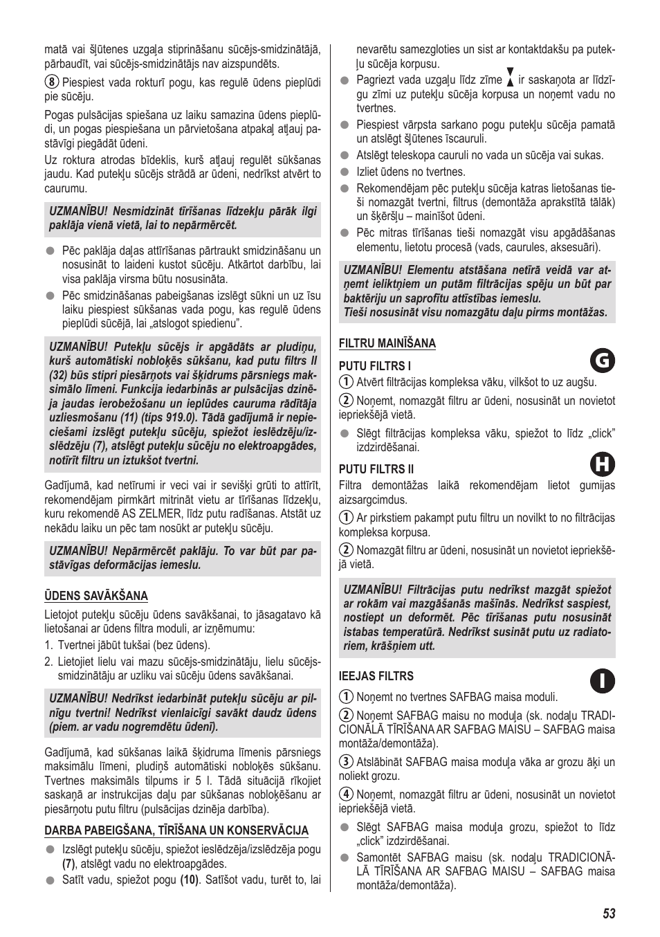 Hg i | ZELMER 919 User Manual | Page 49 / 64