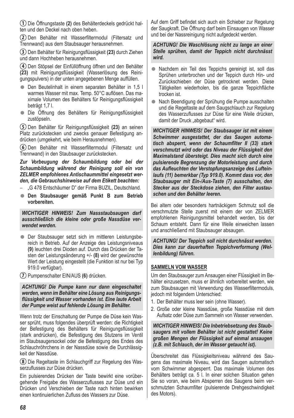 ZELMER 919 User Manual | Page 64 / 64