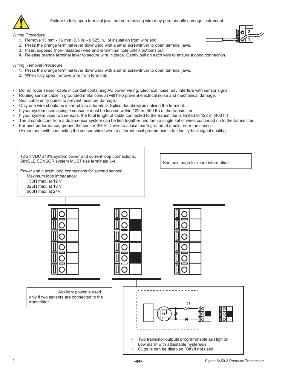 GF Signet 8450 Pressure Transmitter User Manual | Page 2 / 8