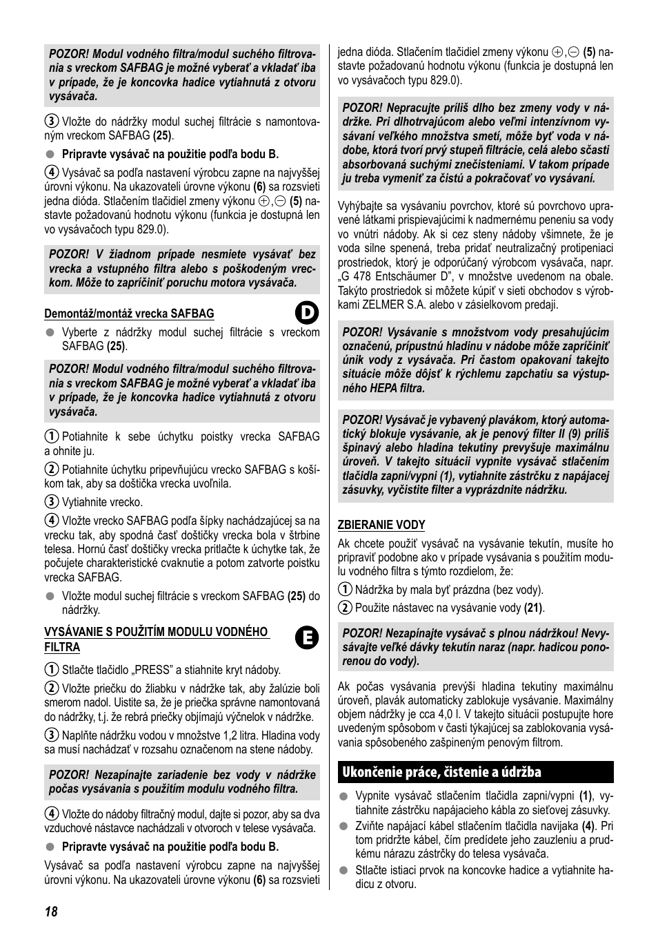 ZELMER 829 User Manual | Page 15 / 67