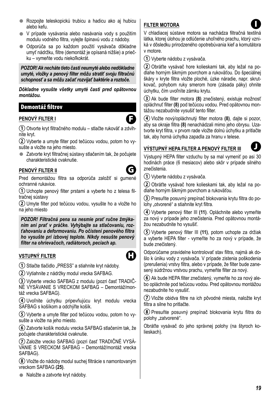 Fg h i j | ZELMER 829 User Manual | Page 16 / 67