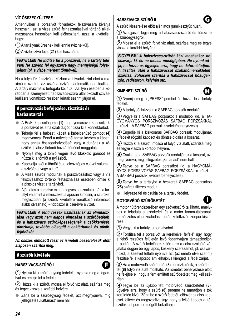 Fg h i | ZELMER 829 User Manual | Page 21 / 67