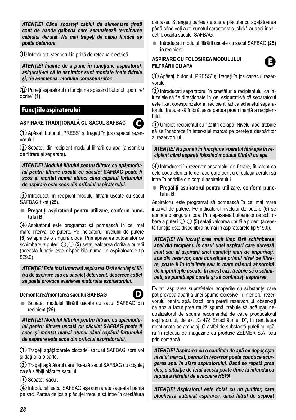 Ce d | ZELMER 829 User Manual | Page 25 / 67