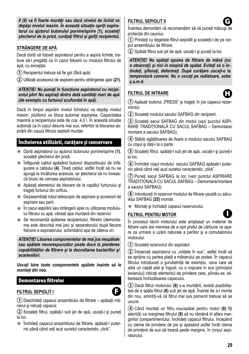 Fg h i | ZELMER 829 User Manual | Page 26 / 67