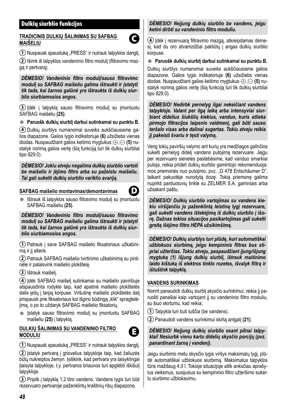 Ce d | ZELMER 829 User Manual | Page 45 / 67