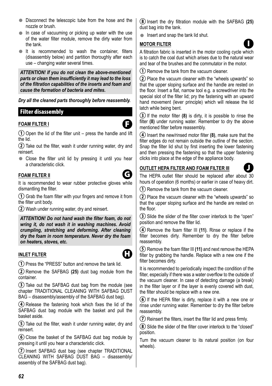 Fg h i j | ZELMER 829 User Manual | Page 59 / 67