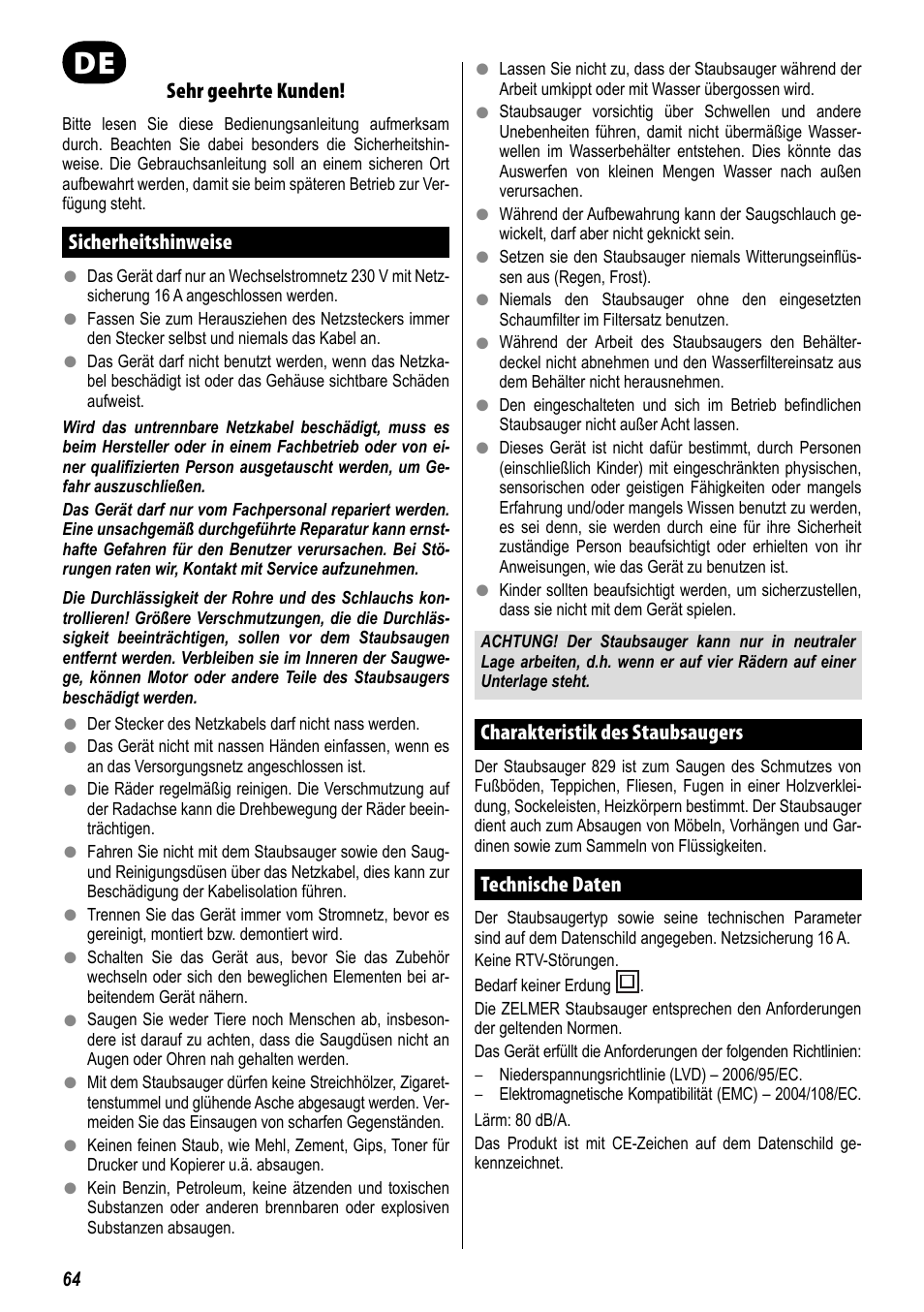 ZELMER 829 User Manual | Page 61 / 67