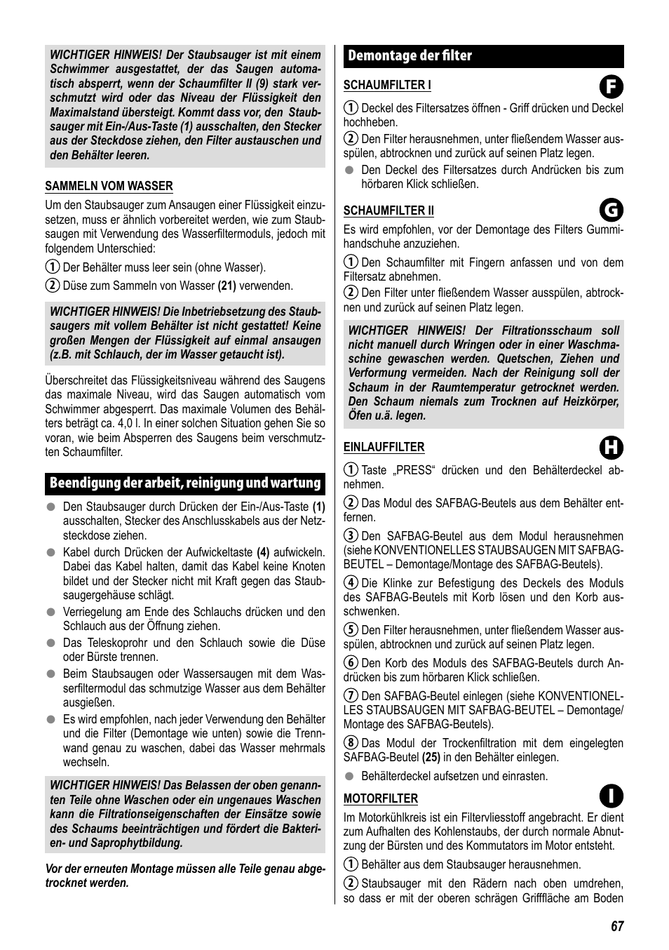 Fg h i | ZELMER 829 User Manual | Page 64 / 67