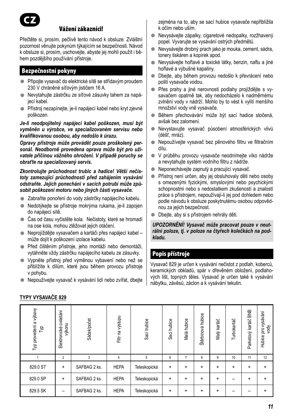 ZELMER 829 User Manual | Page 8 / 67