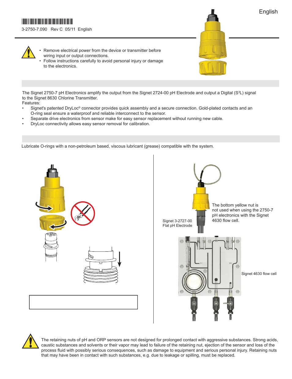 GF Signet 2750-7 pH Electronics User Manual | 2 pages