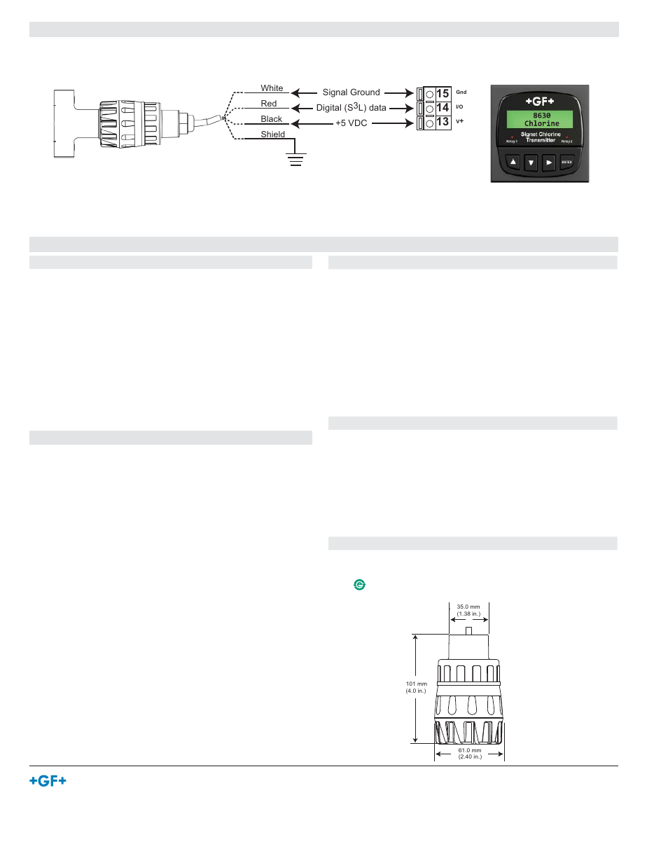 Wiring chlorine digital (s, L) wiring | GF Signet 2650 Amperometric Electronics User Manual | Page 2 / 2