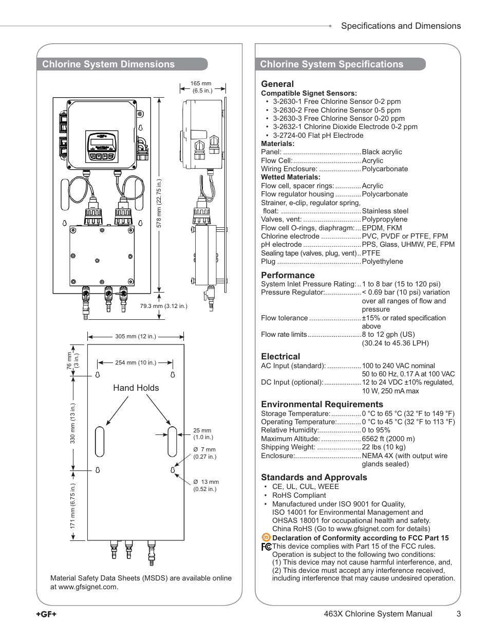 GF Signet 4632 Chlorine Dioxide Analyzer System User Manual | Page 3 / 48
