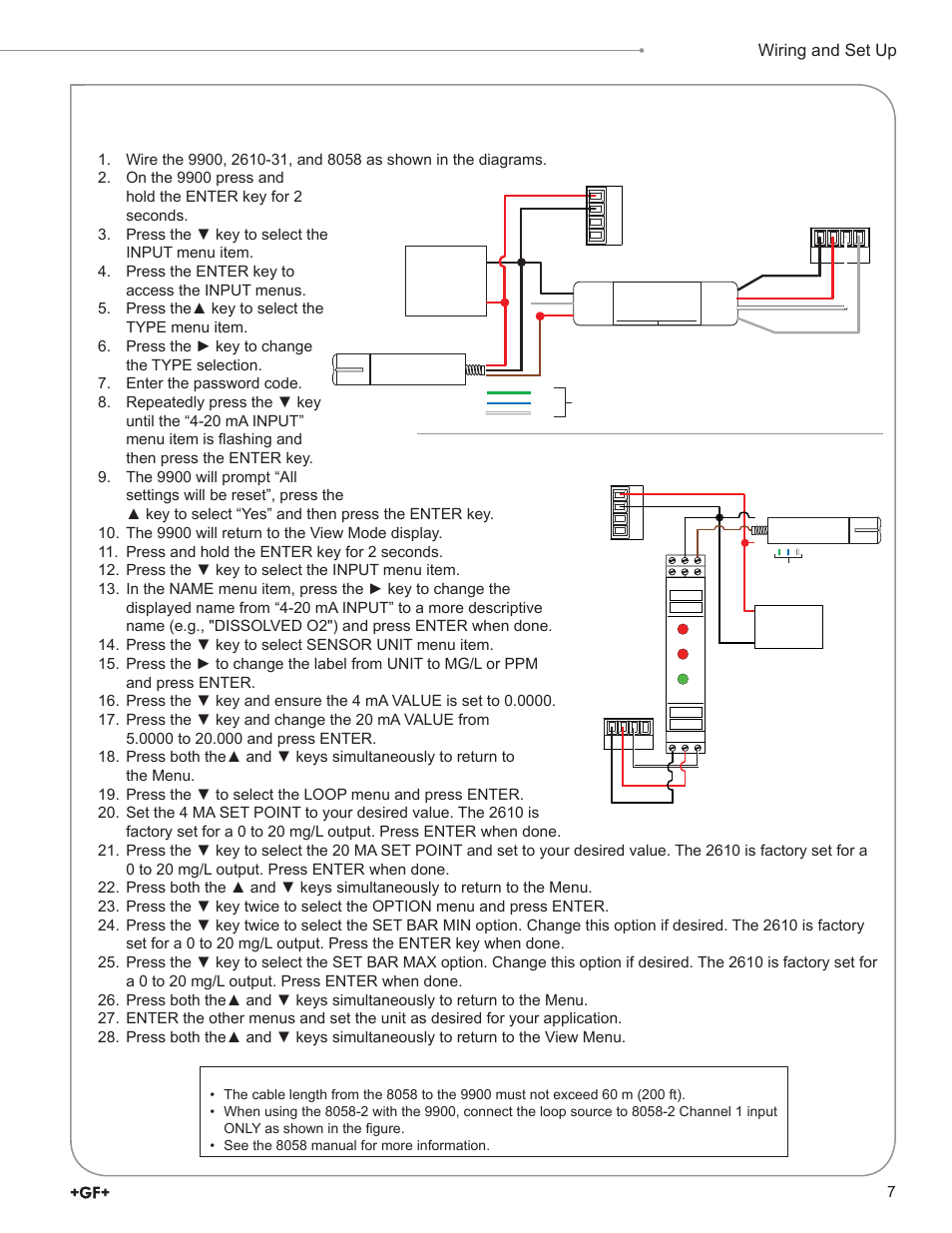 Wiring and set up | GF Signet 2610 Process Optical Dissolved Oxygen Sensor User Manual | Page 7 / 12