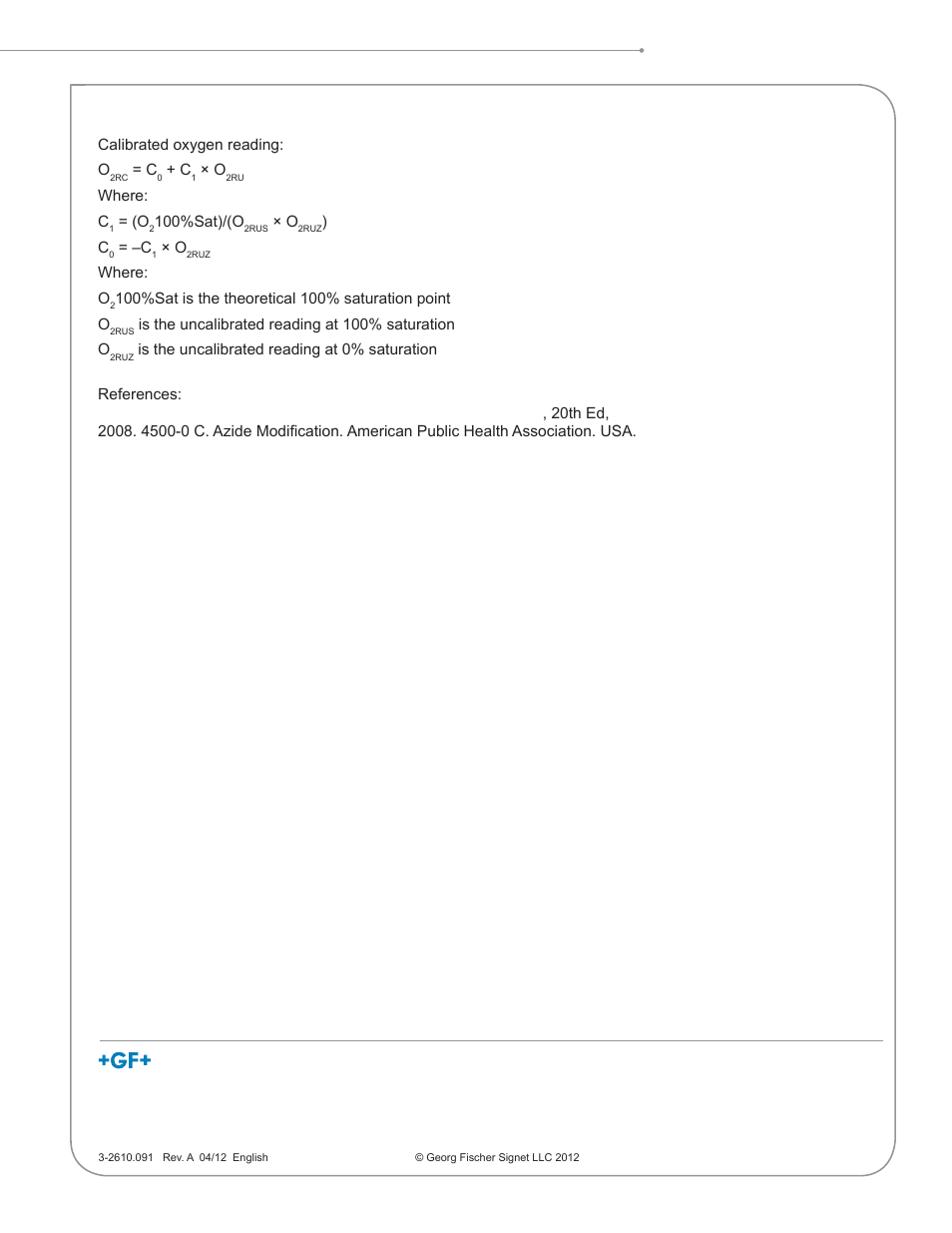 GF Signet 2610 MODBUS Process Optical Dissolved Oxygen Sensor User Manual | Page 5 / 5