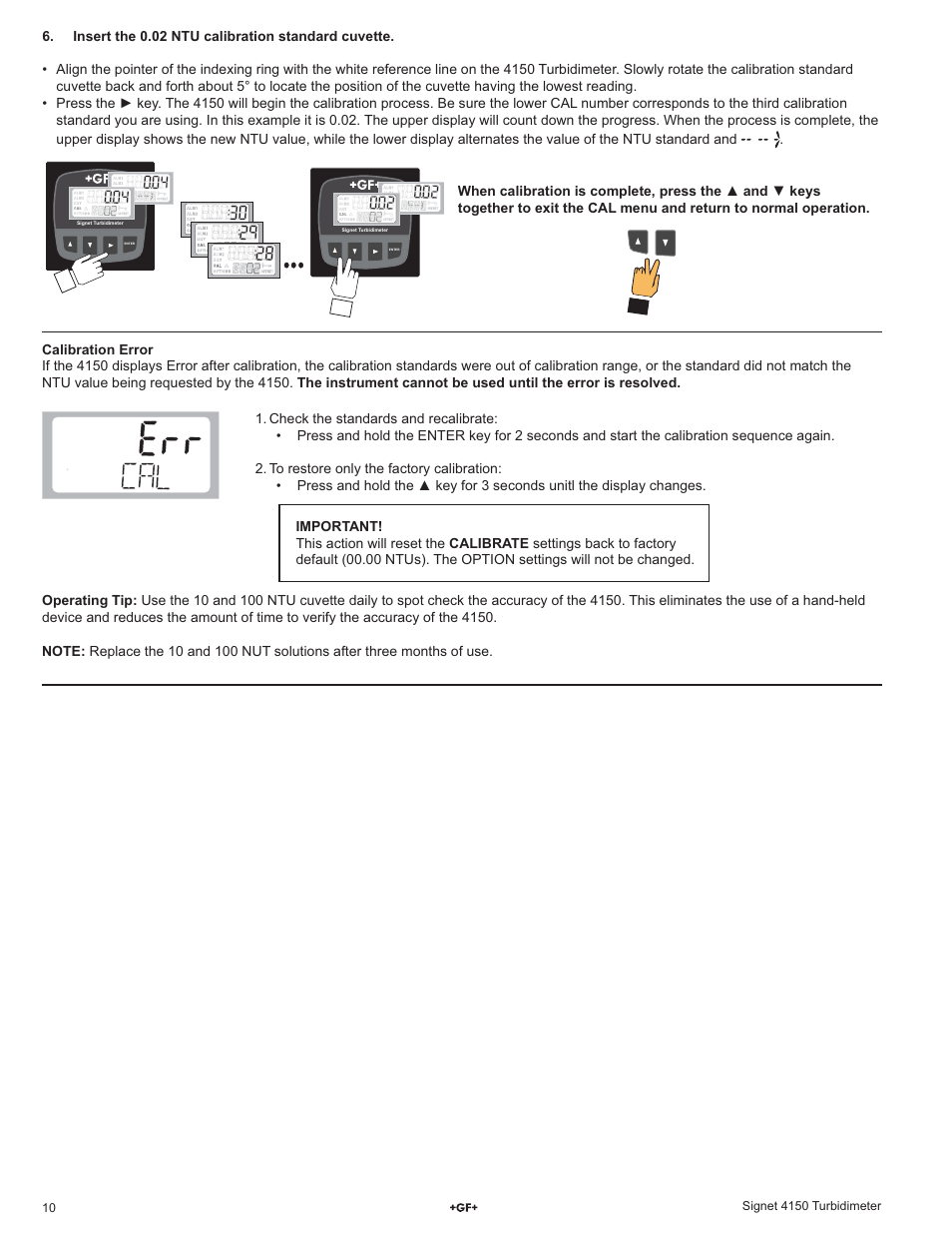 GF Signet 4150 Turbidimeter User Manual | Page 10 / 24