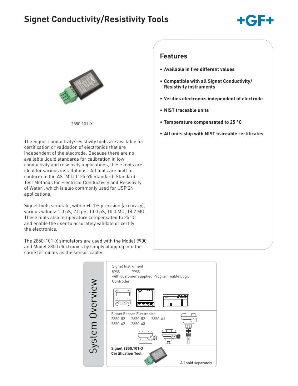GF Signet Conductivity-Resistivity Tools User Manual | 2 pages