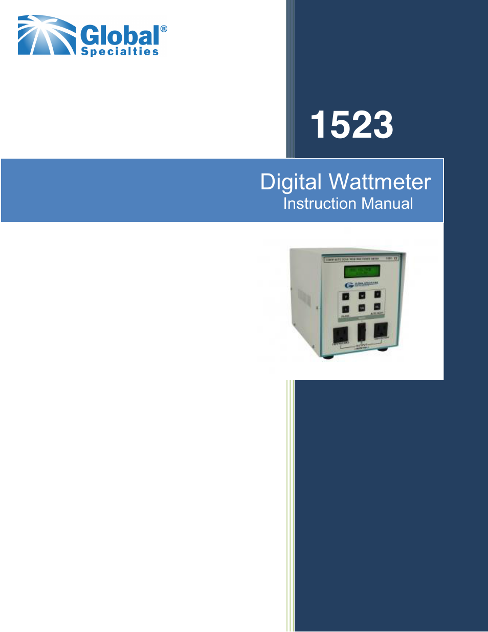 Global Specialties 1523 - Manual User Manual | 16 pages