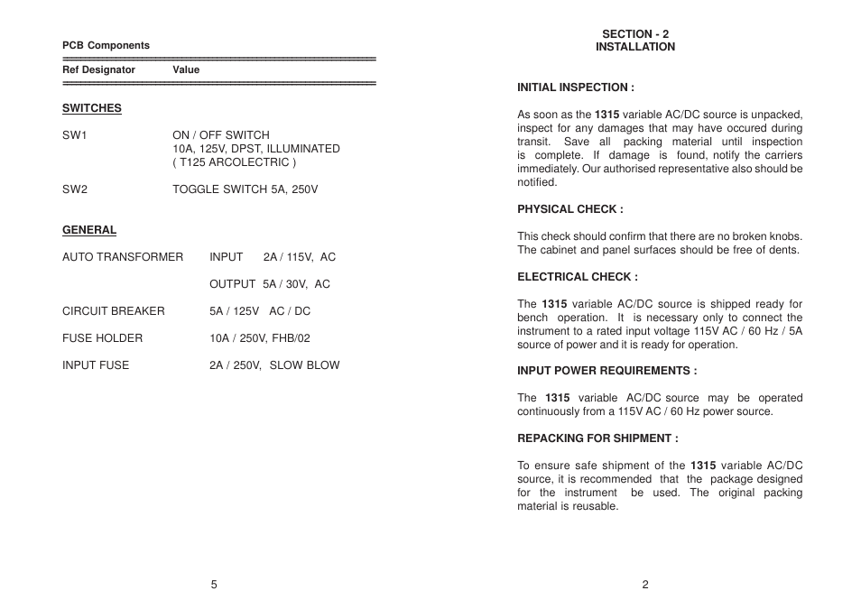 Global Specialties 1315 - Manual User Manual | Page 5 / 7