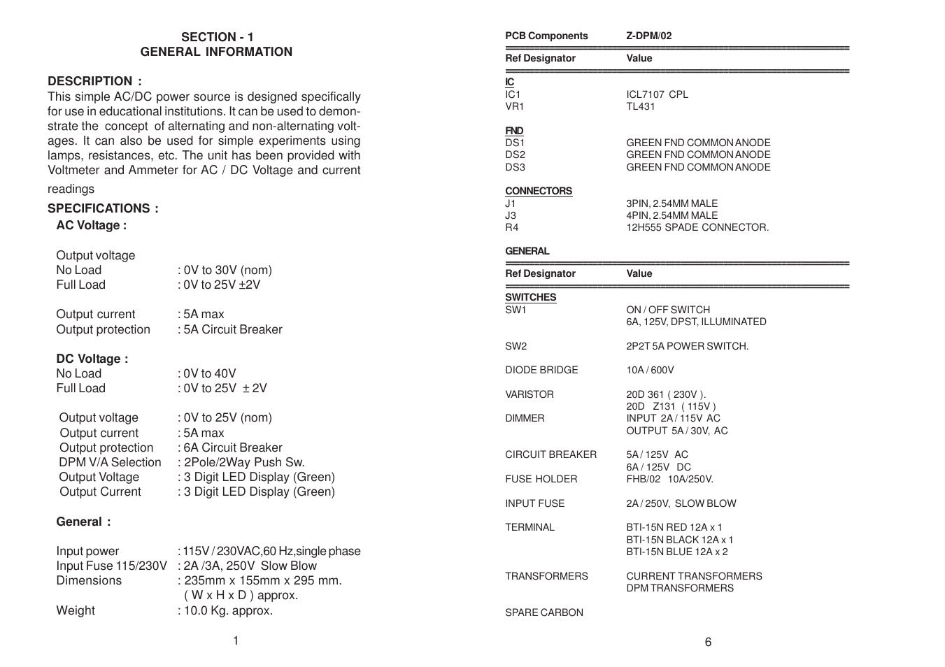 Global Specialties 1315D - Manual User Manual | Page 3 / 5