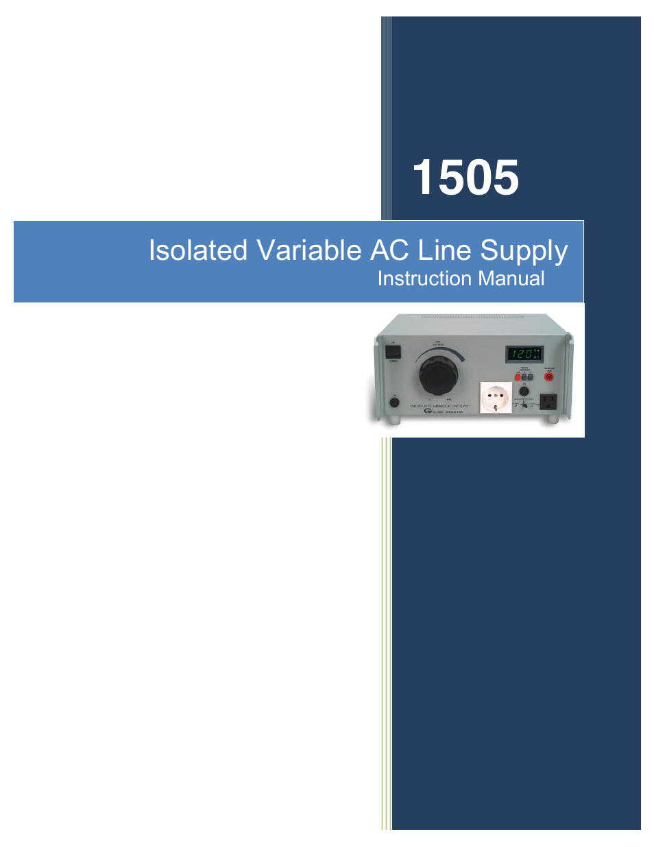 Global Specialties 1505 User Manual | 8 pages