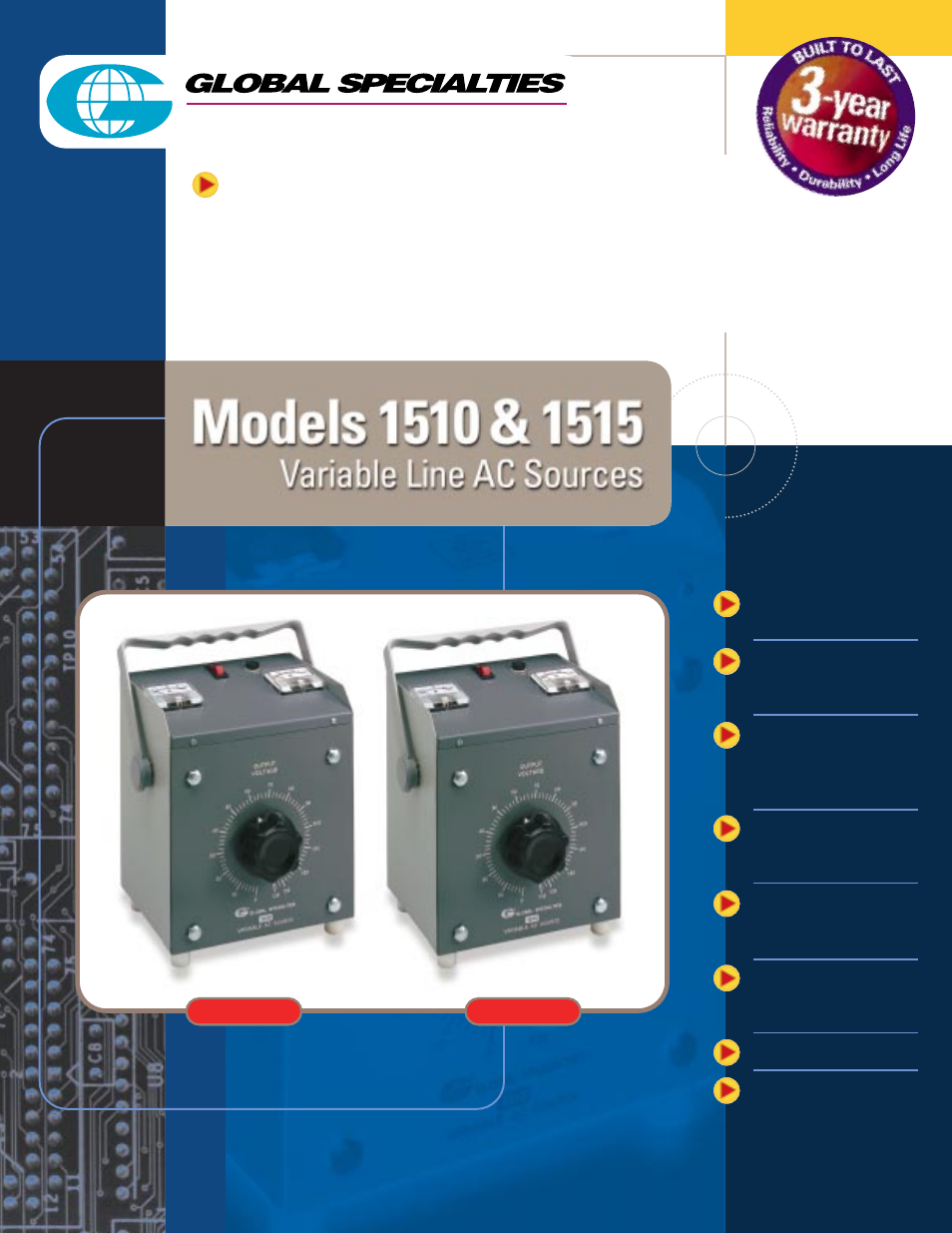 Global Specialties 1510 - Data Sheet User Manual | 2 pages