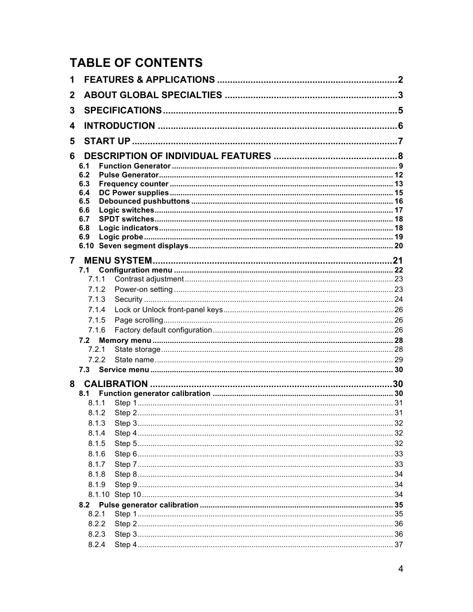 Global Specialties PB-507 - Manual User Manual | Page 4 / 44