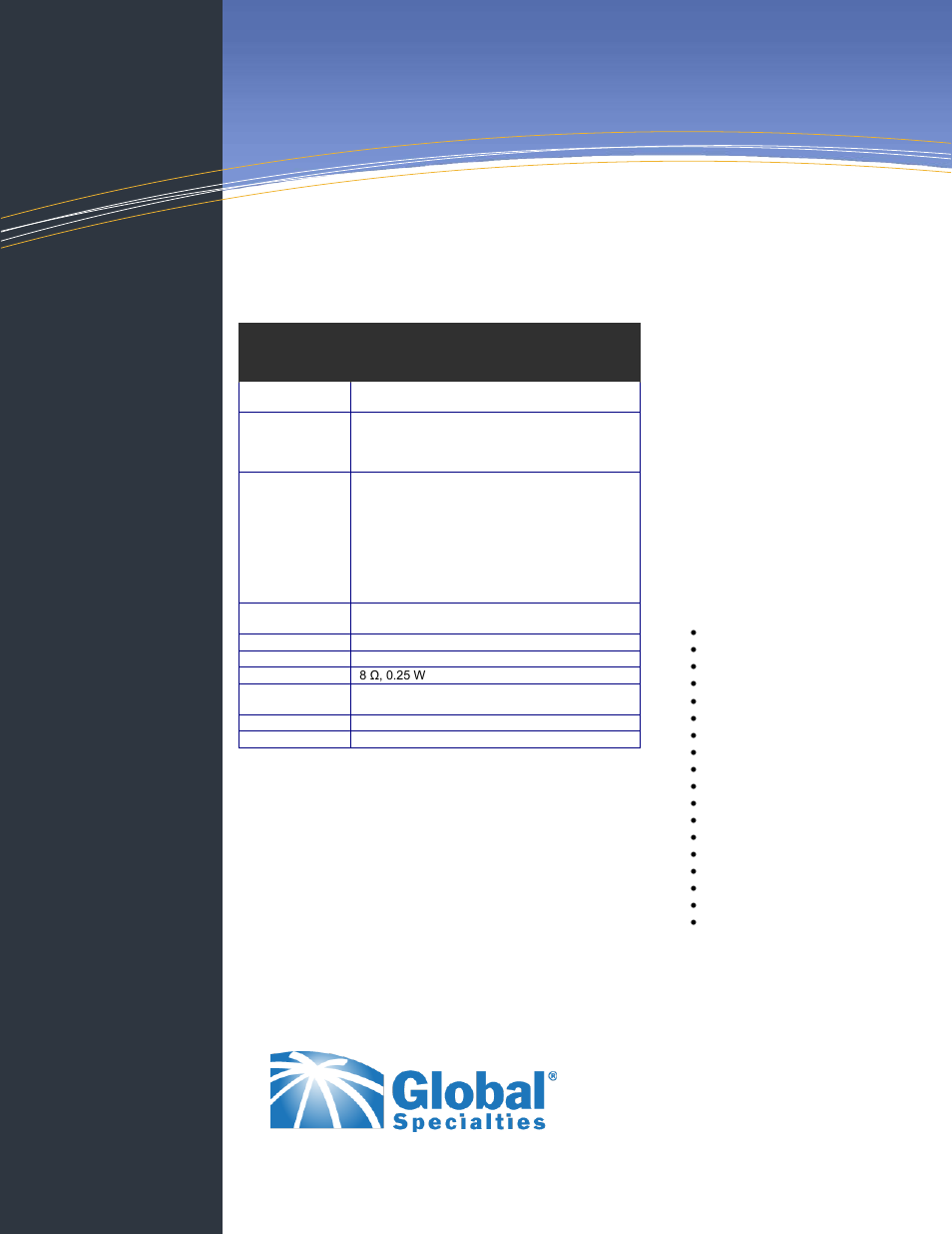 Trainer series, Specifications, Analog circuit trainer | Electronic trainers, Pb-500, Optional accessories | Global Specialties PB-500 - Data Sheet User Manual | Page 2 / 2