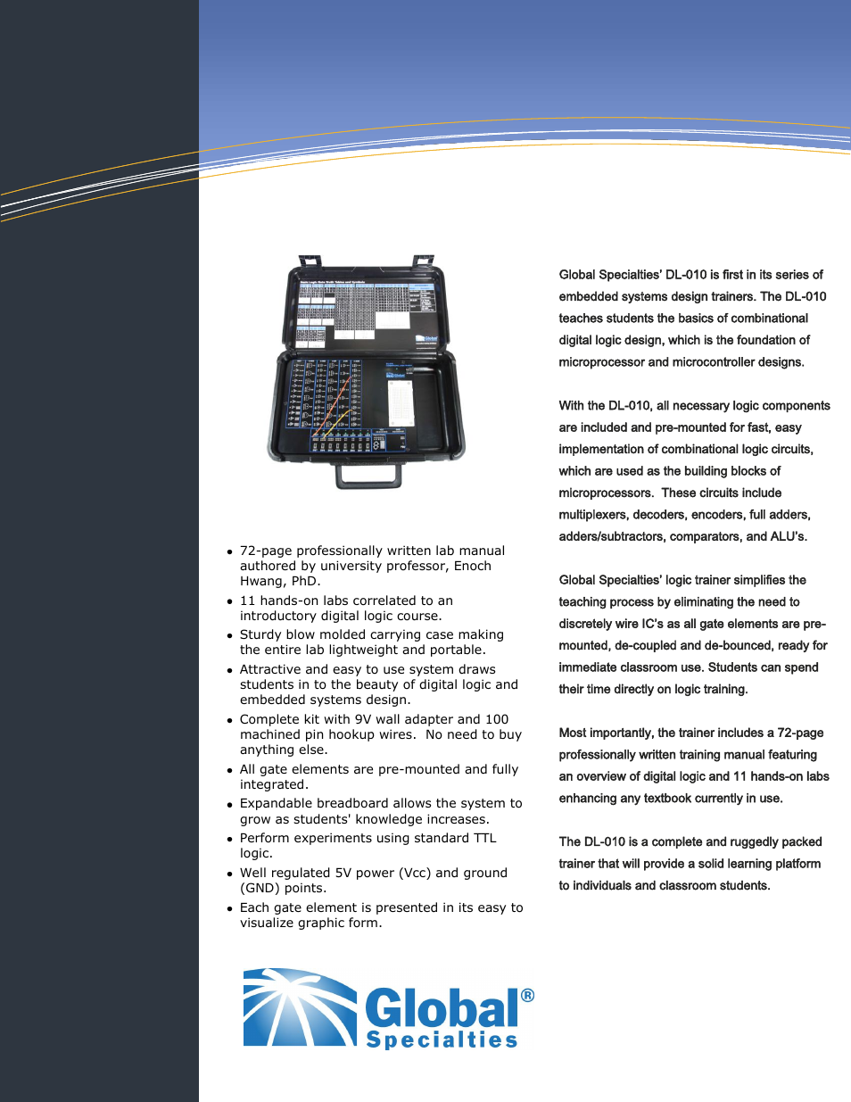 Global Specialties DL-010 User Manual | 2 pages